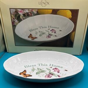Lenox Butterfly Meadow Oval Platter Bless This Home Tray